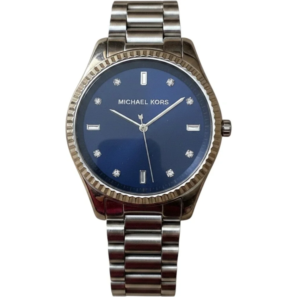 Michael Kors Lexington MK8307 Mens Navy Blue Dial Silver Stainless Steel Watch